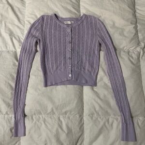 Aeropostale Lavender Cable Knit Cardigan Sweater